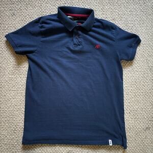 y2k style aeropostale 87 polo medium golf blue and red